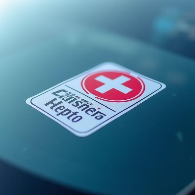 Close-up of Swiss vignette sticker on windshield